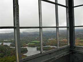 View through the fire tower windows. Photo by Daniel Chazin.