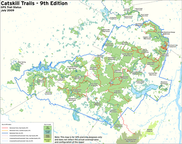 GPS Trail Status for Catskill Trails - 9th Edition