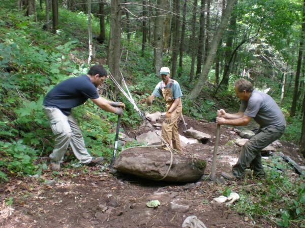 Trail construction on Romer Mountain